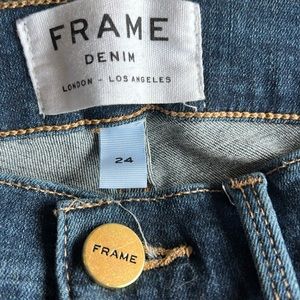 Frame skinny jeans with frayed hem